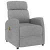 vidaXL Massage Recliner Light Gray Fabric - 2 of 4