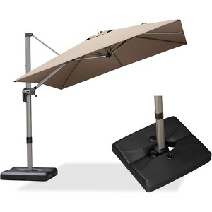 PURPLE LEAF Deluxe Aluminum Outdoor Patio Umbrella Square Cantilever Umbrellas - 1 of 4