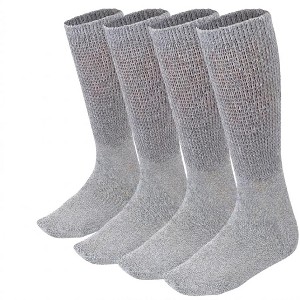 knee length dresses for ladies Loose Fit Stays Up Cotton Casual Crew Socks – Extra Wide Sock Company main image 1
