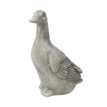 LuxenHome 18" Gray MgO Duck Garden Statue