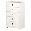 Plenny 5 Drawer Chest White Wash/Weathered Oak - South Shore - 2 of 4