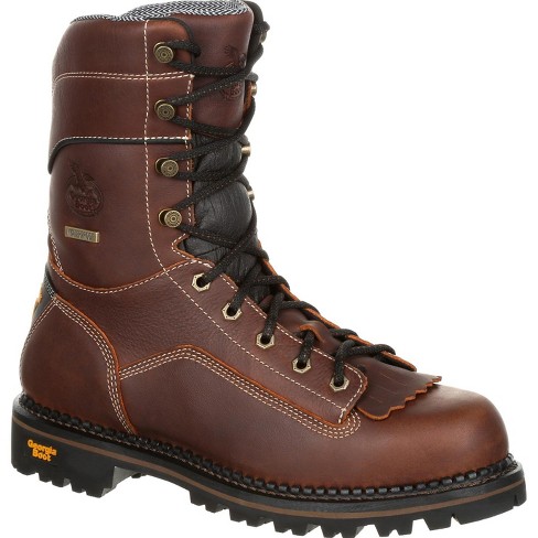 Stivali Da Lavoro Georgia Boot AMP LT: Impermeabili, Puntale Composito, Tacco Basso E Pelle Pieno Fiore