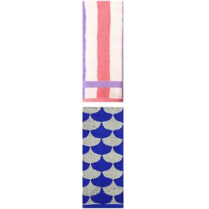 REGALWOVEN Geometric Cotton Soft Absorbent Decorative Hand Towel Set for Bathroom 13" x 29" 2 Pcs - 1 of 4