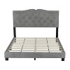 TiramisuBest Queen Size PU Upholstered Bed, Headboard with LED Light Strips and Sparkling Shiny Decoration, No Box Spring Required, Black - 3 of 4