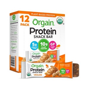 Orgain Organic Vegan Protein Bar - Peanut Butter - 12ct - 1 of 4