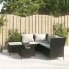 vidaXL Black Poly Rattan & Powder-Coated Steel Patio Lounge Set - 4 Piece Outdoor Furniture Set with Cushions and Storage - 2 of 4