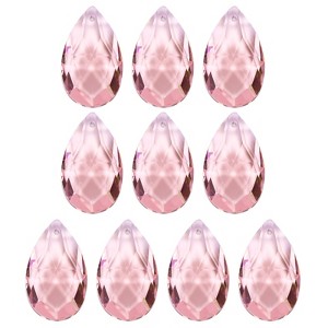 Unique Bargains Crystal Pendant DIY Lamp Arts Crafts Decorative Teardrop Beads 1.5" 10 Pcs - 1 of 4