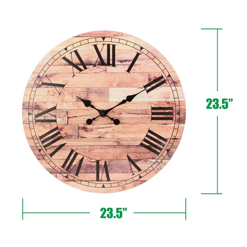 Wooden Roman Numeral Wall Clock Brown - Stonebriar Collection, 5 of 10
