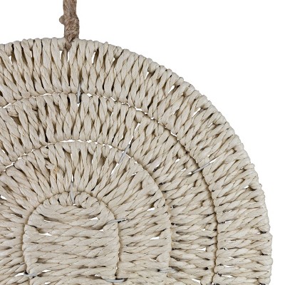 Natural Seagrass and Raffia Arch Hanging Wall Accent