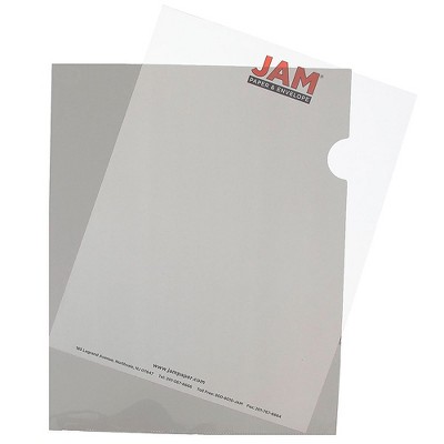 JAM Paper Plastic Sleeves 9" x 12" Smoke Gray 120/Pack 2226316990B