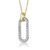 Guili Two Tone with Clear Cubic Zirconia Drop Pendant Necklace - 4 of 4