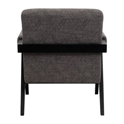 Gray Fabric and Wood Scandinavian Accent Chair, 36"