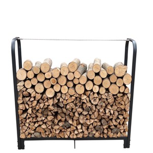 Syemin Firewood Racks and Carriers 4ft Heavy Duty Logs Holder Outdoor Indoor Fireplace Metal Wood Pile Storage Stacker Organizer, Black, 48"*12"*43" - 1 of 4