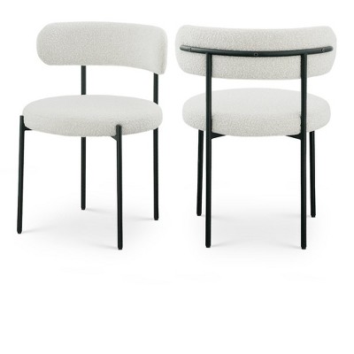 Meridian Furniture,Beacon Boucle Fabric Dining Chair, Set of 2