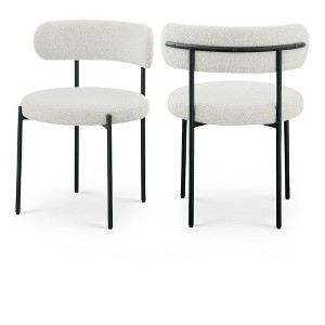 Meridian Furniture,Beacon Boucle Fabric Dining Chair, Set of 2 - 1 of 4
