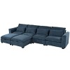 U-shaped Freely Transformable Modular Corner Sofa,Linen-Like Fabric Sectional Couch with Storage Ottomans,Versatile Living Room Sofa-Cuddlewood - 3 of 4