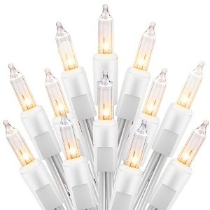 Itopfox 50 Warm White Christmas Lights, Clear Mini Incandescent Lights on White Wire, String Lights for Indoor Outdoor Holiday Decorations - 1 of 4