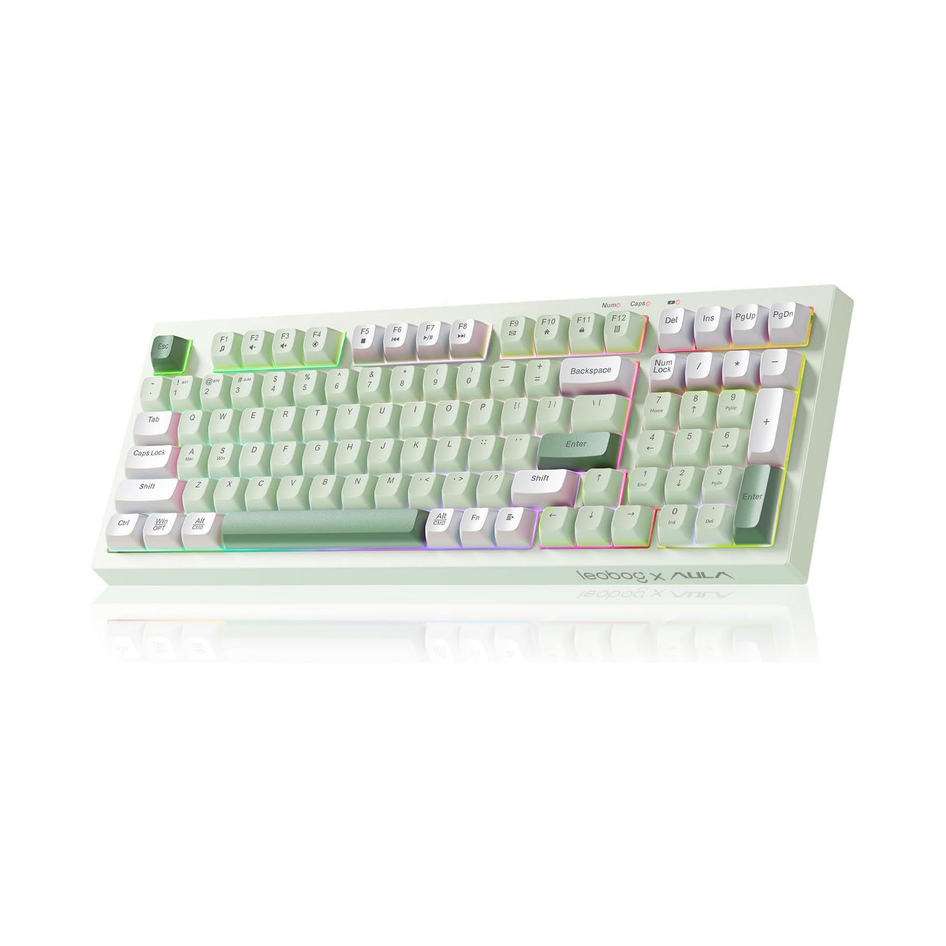LEOBOG x Aula K99 Wireless Gaming Keyboard, Tri-Mode Bluetooth/2.4GHz/USB-C Creamy Keyboard, Full Size Ergonomic RGB Backlit Keyboard with Number Pad