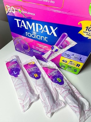Tampax Radiant Tampons Regular Absorbency, 42 Count