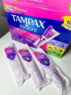 Tampax Radiant Triple Pack Regular/super/super Plus Absorbency Tampons Trio  - Unscented - 28ct : Target