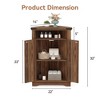 Farmhouse Style Corner Storage Cabinet with Barn Door, Floor Standing Cabinet with Adjustable Shelves for Living Room Bathroom Kitchen - 2 of 4