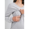 Hello Miz Womens Casual V Neck Long Sleeve Maternity Pullover Top - Heather Grey - X Large - 4 of 4
