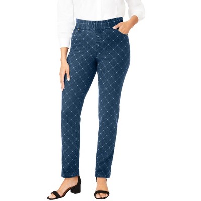 Jessica London Women's Plus Size Comfort Waist Stretch Denim Straight Leg Jean