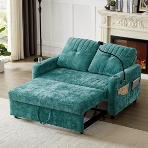Loveseat Sofa,Pull-Out Sofa Bed With Adjustable Backrest And Phone Holder And USB Ports,Loveseat Sleeper,Loveseat For Living Room-Cuddlewood - 1 of 4
