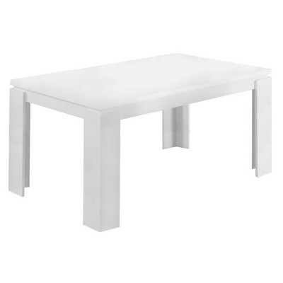 Monarch Specialties Dining Table 60" Rectangular Kitchen Dining Room White Laminate Contemporary Modern