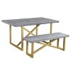 71" Raven Mango Wood Dining Table Gray/Gold - Timbergirl - 4 of 4