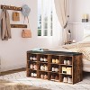 MaseiKar Shoe Storage Bench with Cushion, Entryway Bench with Cubbies, Entryway Hall Tree with Storage, Shoe Cabinet with Coat Rack for Hallway - 3 of 4