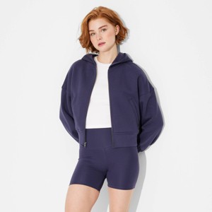 Women's Wedge Zip-Up Hooded Sweatshirt - Wild Fable™ - 1 of 3