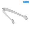Unique Bargains Tea Party Stainless Steel Silver Mini Ice Cube Tongs - 3 of 4