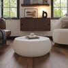 Sapphtopaz Modern Coffee Table with Light Marble Top Living Room Table with Leather Wrapped Frame Coffee Bar for Living Room - 4 of 4