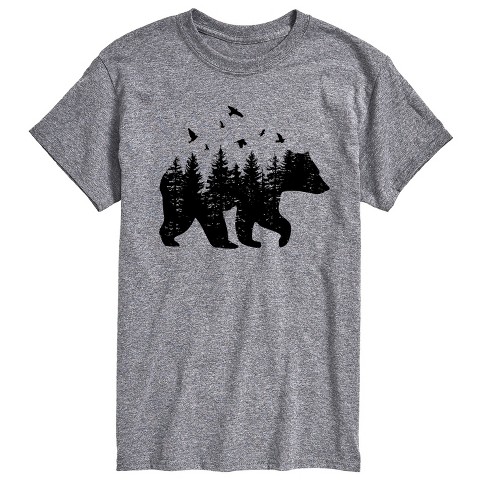 Men's - Instant Message - Forest Bear Silhouette with Birds Short Sleeve Graphic T-Shirt - image 1 of 4