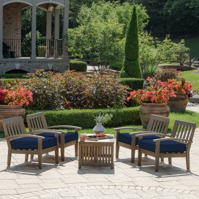 Sapphire Blue Polyester Outdoor Deep Seat Cushion