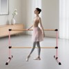 NAYSAYE 6FT Ballet Barre Solid Wood Freestanding Adjustable Double Bar for Home Dance Practice, Pink, 72"*30"*46" - 2 of 4