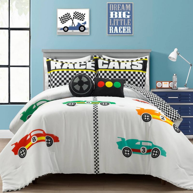 Kids' Racing Cars Reversible Oversized Comforter Set - Lush Décor, 1 of 10