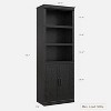 Farmhouse Bookcases with Doors, 5 Tier Bookshelf with Storage, Wooden Storage Cabinet - 2 of 4