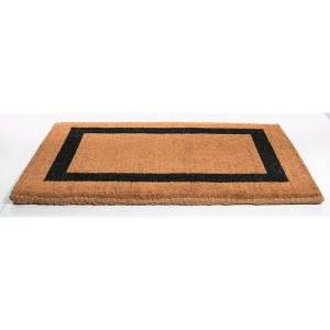 HomeRoots 36" X 60" Brown and Black Coir Outdoor Door Mat - 1 of 4