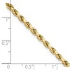 Black Bow Jewelry 3mm 14K Yellow Gold Diamond Cut Hollow Rope Chain Necklace - 3 of 4