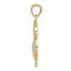 Black Bow Jewelry 14k Yellow Gold and White Rhodium Owl Pendant, 12mm (7/16 inch) - 2 of 4