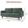 64" Loveseat Sofa, Mid Century Modern Couch Comfy Love Seat Couches for Living Room - 2 of 4