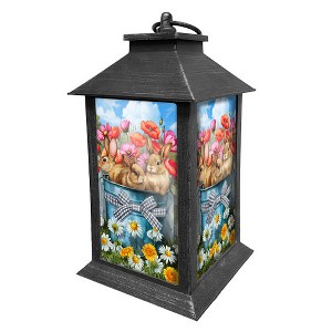 Briarwood Lane Spring Lantern 13.5" x 5.5" x 5.5" Bucket of Bunnies For Spring Lantern - 1 of 3