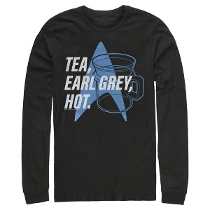 Men's Star Trek: The Next Generation Cup Of Tea Earl Grey Hot, Captain Picard Long Sleeve Shirt - 1 of 4