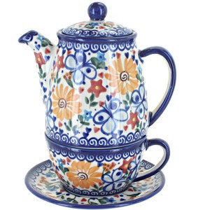 Blue Rose Polish Pottery 380 Vena Tea for One - 1 of 2
