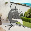 XIYUYEU Double Hanging Egg Chair with Stand, Hanging Chair Outdoor, Wicker Rattan Patio Basket Egg Swing Chair, Hammock Egg Chairs, Hammock Swing - 3 of 4
