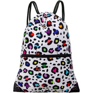 Drawstring Backpack, Lightweight Sports Gym Sack for Men & Women, Durable Cinch Snackpack for Beach - 1 of 4