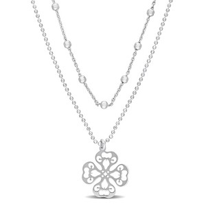 EVERLY JEWELRY | Sterling Silver 2-Strand Ball Bead Chain Necklace - 19 in - 1 of 4