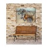 Cottage Garden West of The Wind Companions Brown, Teal 40 x 30 Inch Waterproof Gallery Wrapped Canvas, Outdoor Garden, Yard, Patio All Weather Hanging - 2 of 2